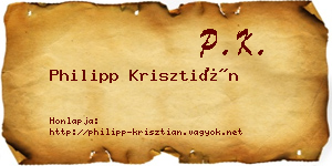 Philipp Krisztián névjegykártya